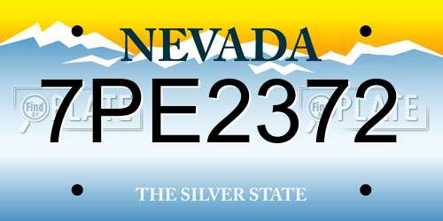 7PE2372 Nevada License Plate