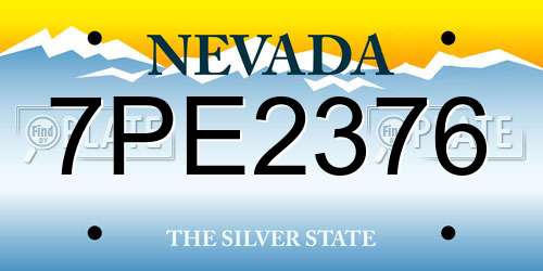 7PE2376 Nevada License Plate