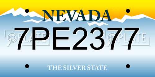 7PE2377 Nevada License Plate