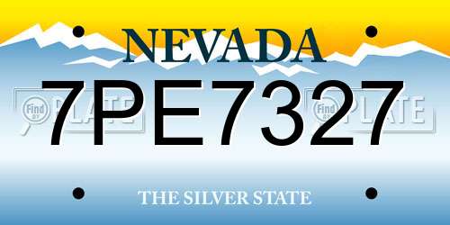7PE7327 Nevada License Plate