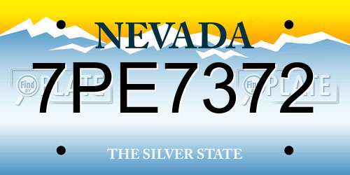 7PE7372 Nevada License Plate