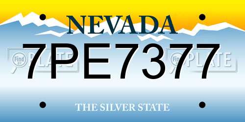 7PE7377 Nevada License Plate