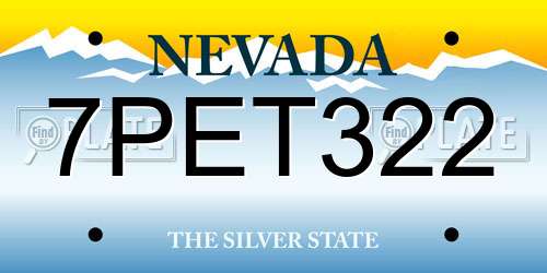 7PET322 Nevada License Plate