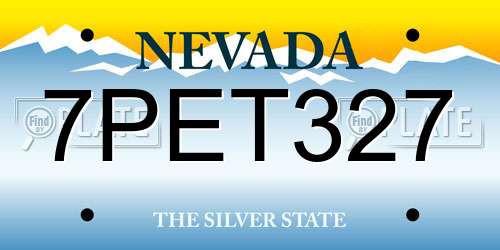 7PET327 Nevada License Plate