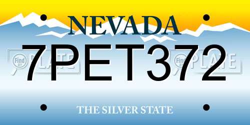 7PET372 Nevada License Plate