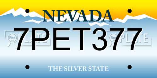 7PET377 Nevada License Plate