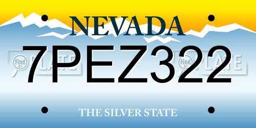 7PEZ322 Nevada License Plate
