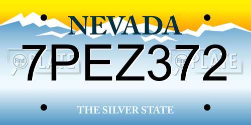 7PEZ372 Nevada License Plate