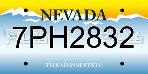 7PH2832 Nevada License Plate