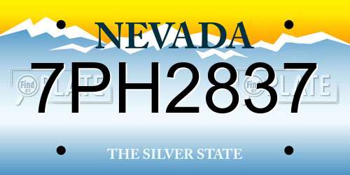7PH2837 Nevada License Plate