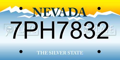7PH7832 Nevada License Plate