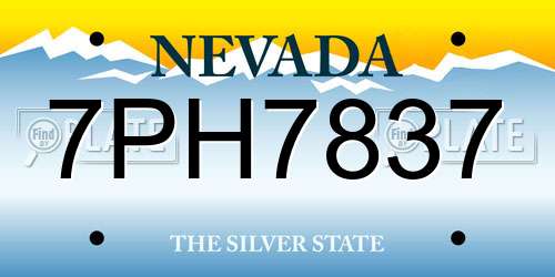 7PH7837 Nevada License Plate