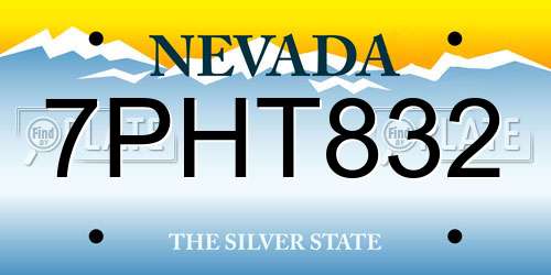 7PHT832 Nevada License Plate