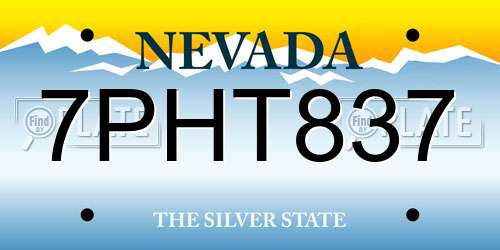 7PHT837 Nevada License Plate