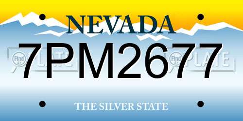 7PM2677 Nevada License Plate