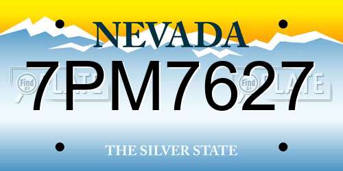 7PM7627 Nevada License Plate