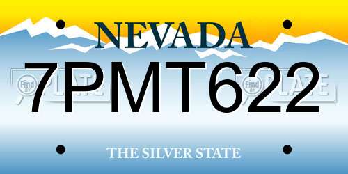 7PMT622 Nevada License Plate