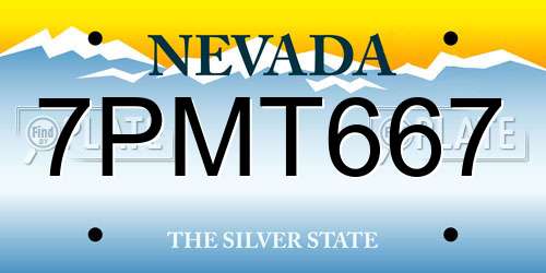 7PMT667 Nevada License Plate