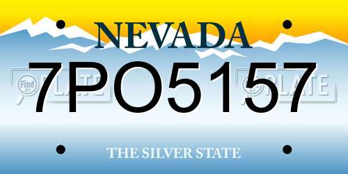 7PO5157 Nevada License Plate