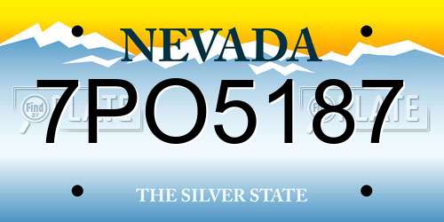 7PO5187 Nevada License Plate