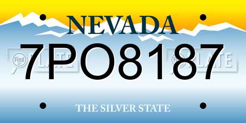 7PO8187 Nevada License Plate