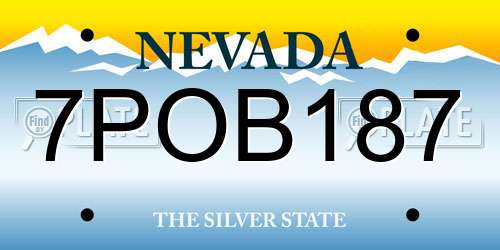 7POB187 Nevada License Plate