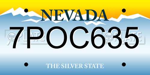 7POC635 Nevada License Plate