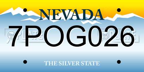 7POG026 Nevada License Plate