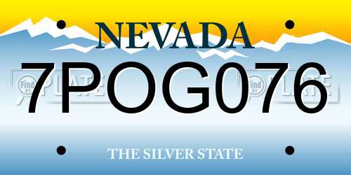 7POG076 Nevada License Plate