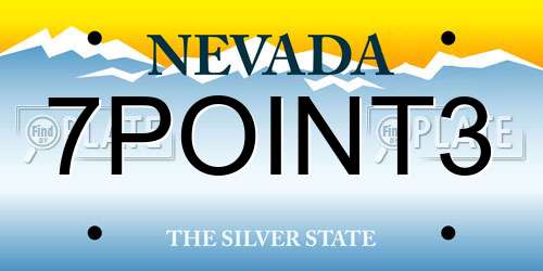 7POINT3 Nevada License Plate