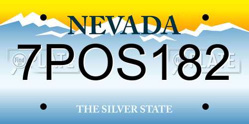 7POS182 Nevada License Plate
