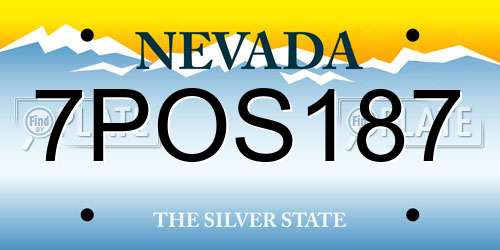 7POS187 Nevada License Plate