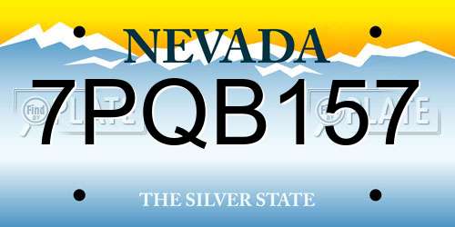 7PQB157 Nevada License Plate
