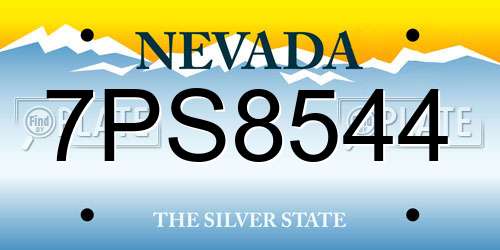 7PS8544 Nevada License Plate