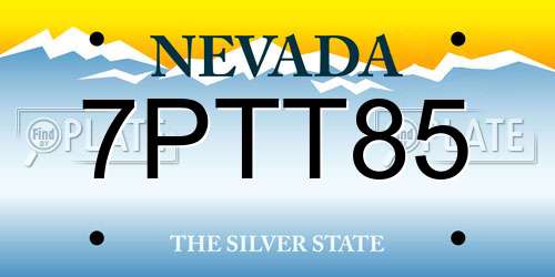 7PTT85 Nevada License Plate
