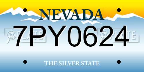 7PY0624 Nevada License Plate