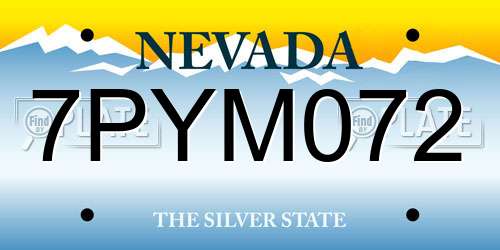 7PYM072 Nevada License Plate