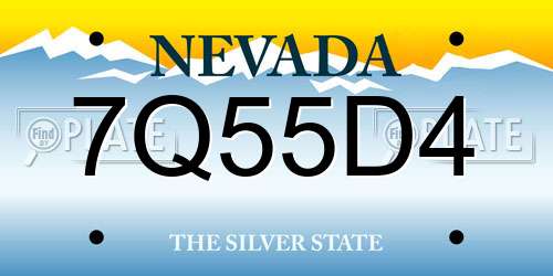7Q55D4 Nevada License Plate