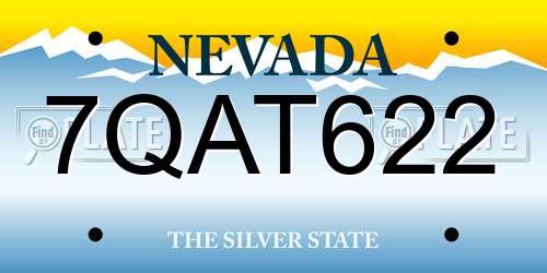 7QAT622 Nevada License Plate
