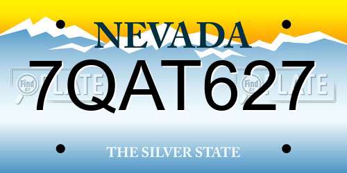 7QAT627 Nevada License Plate