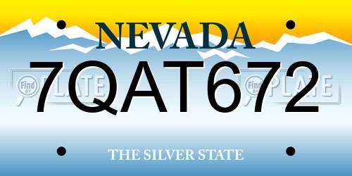 7QAT672 Nevada License Plate