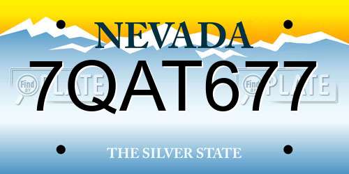 7QAT677 Nevada License Plate