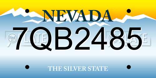 7QB2485 Nevada License Plate