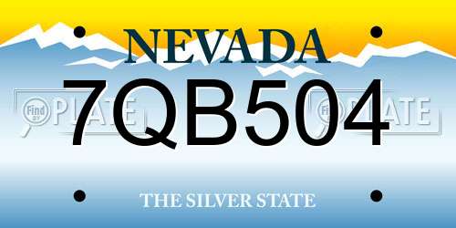 7QB504 Nevada License Plate