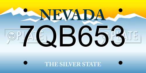 7QB653 Nevada License Plate