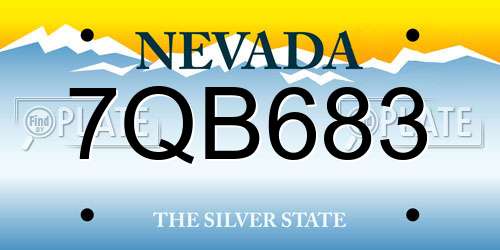 7QB683 Nevada License Plate