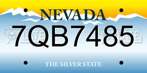 7QB7485 Nevada License Plate