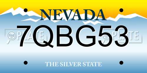 7QBG53 Nevada License Plate