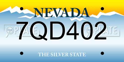 7QD402 Nevada License Plate
