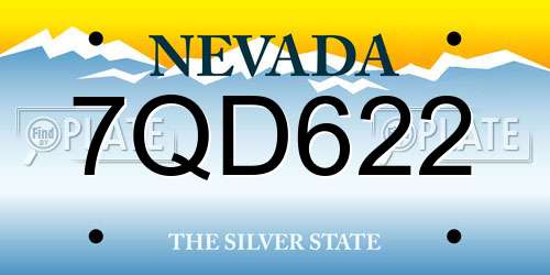 7QD622 Nevada License Plate